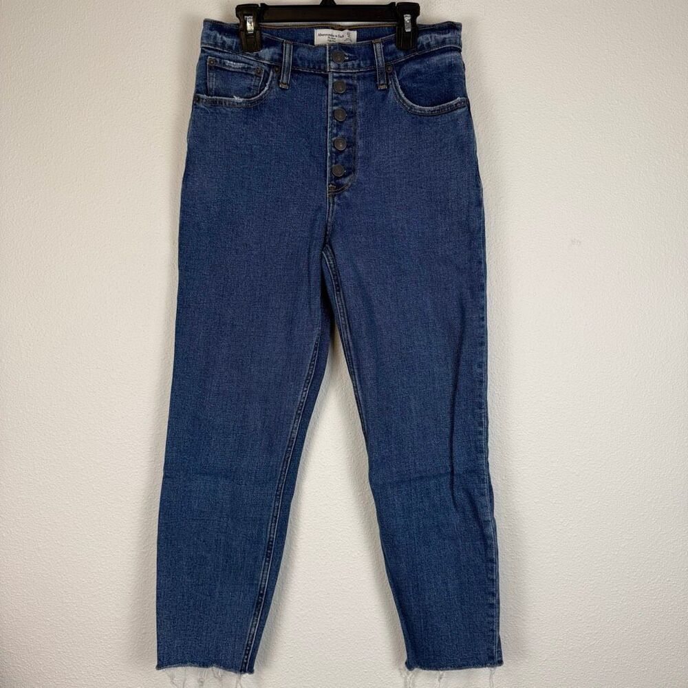 Abercrombie & Fitch The Mom High Rise Frayed Hem Jeans Size 27/4R